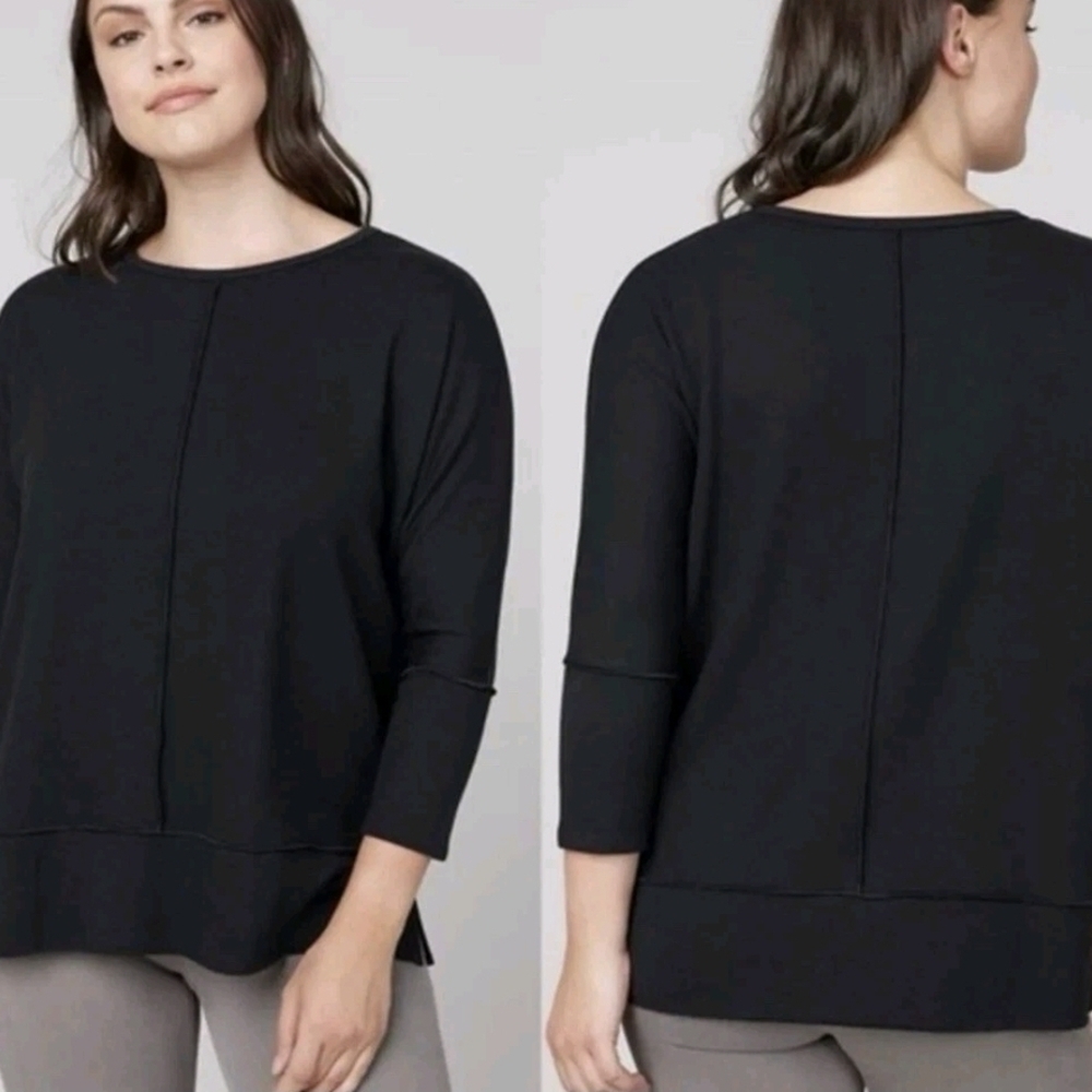 SPANX Perfect Length Dolman 3/4 Sleeve Pullover Top Oversized Sweatshirt Cozy M